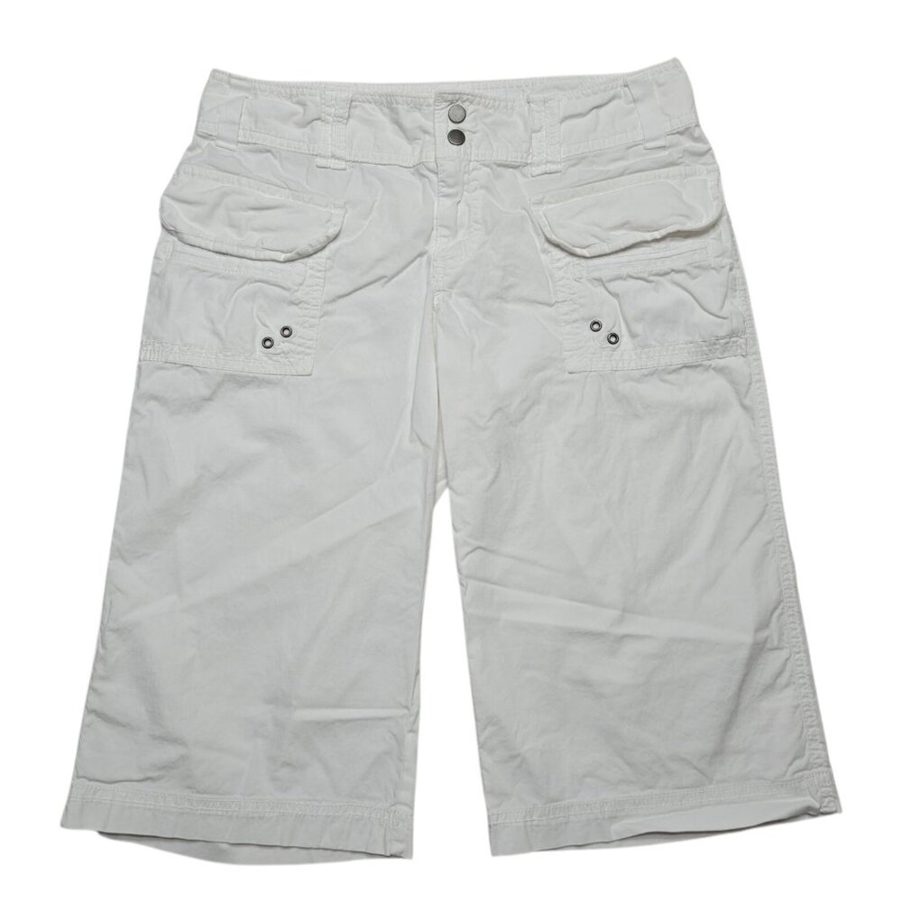 Old Navy Shorts Womens 6 White Y2K‎ Bermuda Low Rise Stretch 14 in Inseam